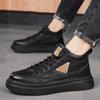 Otoño 2024 Nuevas Botas Martin de Caña Alta para Hombre de Moda Combinan con Todo Suela Gruesa Casual de Cuero Calzado de Trabajo Zapatillas de Skate Calzado de Seguridad Laboral para Hombre