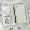 Caderno A6 de Ponto de Bolinha em Jeans Coreano Casual para Estudantes com Bom Visual e Diário de Mão DIY Portátil