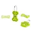 Pingente de Osso Refletivo, Pingente Refletivo de PVC de Patinha de Cachorro, Pingente Refletivo de PVC Noturno, Pingente Ornamento de PVC para Chaveiro