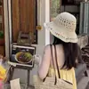 Sombrero de Paja Yafeng Colorido con Cuentas, Plegable, Estilo Pastoral, Ala Ancha, Sombrilla Hecha a Mano, Sombrero para Mujer de Protección Solar para Playa al Aire Libre