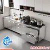Armário de Cozinha Integrado de Aço Inoxidável 304 com Fogão para Uso Doméstico, Armário de Cozinha Rural para Pequenas Residências
