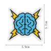 Parche Bordado de Cerebro Creativo Parche Genial Divertido con Patrón de Cerebro para Ropa Bolsas Pegatina Decorativa DIY Termoadhesivo