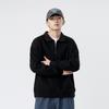 Camisa Polo de Color Puro con Cuello de Solapa de Manga Larga Haichengyun Otoño e Invierno Pesada Cuello Alto Americano Sudadera con Media Cremallera para Hombre