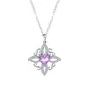Collar Vintage con Patrón de Corazón y Piedra de Nacimiento para Mujer, Colgante Hueco de Zirconia en Forma de Corazón de Doce Colores, Cadena de Clavícula de Lujo Ligero