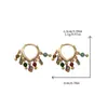 Pendientes Largos Estilo Étnico Retro Amber Streamer Piedra Natural Pendientes de Diseño Nicho Colección de Pendientes Pendientes Coloridos