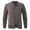 2026 Comércio Exterior Transfronteiriço Cardigã Casual Masculino Suéter Gola Alta Jaqueta Casual Jaqueta Quente Espessa Forrada com Lã Masculina
