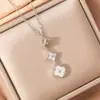 [Set] Collar de Trébol de Cuatro Hojas Accesible de Lujo Transfronterizo Pendientes para Mujer Pulsera Moda de Nicho de Gama Alta Colgante Exquisito Joyería