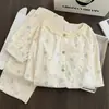 Pijama de Algodão Nuvem Feminino Primavera e Outono Fino Doce Desenho Animado Renda Manga Longa Calça Longa Solto Girly Conjunto de Roupa para Casa