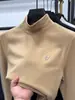 Moletom Térmico Masculino com Gola Alta para Outono e Inverno, Camiseta de Manga Longa, Camada Base de Alta Elasticidade, Roupa Íntima Grossa e Quente