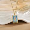 Moda Ins Europea y Americana Popular Caliente Collar Colgante Joyería Cobre Chapado Oro de 18K Micro Zircón Collar Tarot
