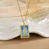 Colgante de Moda Europea y Americana Personalizado Nicho Acero Inoxidable Chapado en Oro de 18K Vintage Original Nuevo Colgante de Carta del Tarot