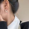 Aretes de hombre y mujer con hebilla de oreja en forma de U con grafiti impreso, diseño vintage y artesanía