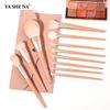 Juego Completo de Brochas de Maquillaje Personalizadas Nuevas 11 Naranja Coral Juego de Herramientas de Belleza Brochas de Maquillaje para Principiantes Personalización OEM