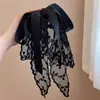 Presilha de Cabelo com Laço de Fita de Renda Estilo Francês para Rabo de Cavalo, Acessório de Cabelo Moderno de Alta Qualidade para Penteados Presos