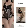 Lencería Sexy, Liguero Apasionado, Uniforme de Criada Sexy, Traje de Tentación, No Necesitas Quitarte, Pechos Pequeños, Encaje de Una Pieza, Abertura Caliente