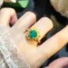 Para Green Cepillado Italiano Octogonal Rosa Corte Milenio Circonita Pulsera Colgante Pendientes Anillo Abierto Juego de Cuatro Piezas