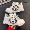 Zapatos de pan con garra de gato lindo para estudiantes, otoño 2024, nuevos zapatos deportivos de plataforma que combinan con todo, zapatos casuales blancos