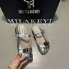 Pantuflas Versátiles y Elegantes de Punta Cerrada, Nueva Media Zapatilla Casual Mary Jane de Punta Cuadrada con una Sola Correa para Primavera/Verano 2026