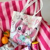 Bolsa de Lona de Alto Valor Gran Capacidad Linda Caricatura Estrella Bebé Estudiante Bolsa de Hombro para Libros Bolsa de Compras Portátil para Mujeres
