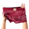 Novas Cuecas Boxer Huajie Long Ano do Zodíaco Estampadas em Vermelho Cuecas Boxer Vermelhas Respiráveis Tamanho Grande Dropshipping