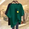 Nueva Camiseta de Manga Corta de Longitud Media para Verano 2026, Nuevo Estilo para Mamás de Tallas Grandes, Talla Grande, Cubre Barriga, Cubre Cadera, Top de Moda