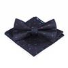 Set de Pajarita y Pañuelo de Bolsillo de Nuevo Estilo Moderno Boda Novio Padrino Moderno Traje de Hombre Cuadrado Cuadrado Boda Rayado Vintage