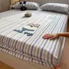 Sábana de Tela Gruesa de Algodón Puro Pieza Única 100% Algodón Dibujos Animados Infantiles Funda de Edredón Engrosada para Todas las Estaciones Cubierta de Cama Tatami