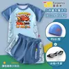 Traje de baño Talla Grande de Cars Rayo McQueen para Niños, Conjunto de Traje de Baño de Secado Rápido con Gorro y Gafas de Natación