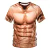 Nueva Camiseta de Manga Corta con Cuello Redondo para Hombre, Estampado Digital 3D, Holgada, Casual de Verano