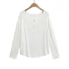 Estilo Perezoso Sexy Suelto Botón Simple Casual Top Diseño Nicho para Mujer Camisa de Manga Larga con Abertura Protección Solar Camiseta