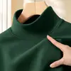 Ropa de Hombre Fuente De Rong Camiseta de Manga Larga Otoño/Invierno Cepillada Cuello Semi Alto Capa Base Estilo Coreano Cálida Ajustada Ropa de Otoño Moderna