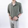 Harajuku Padrão All-match Camisa Nova Moda Cor Sólida Moda Jovem Popular Verão Masculino Japonês Meia Manga Simples