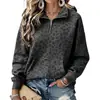 Sudadera con Capucha y Media Cremallera Talla Grande Estampado Animal Clásico Impresión 3D Holgada Casual Moda Sudadera para Mujer