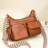Bestseller Transfronteiriço Bolsa Feminina Casual Bolsa de Ombro Único com Múltiplos Bolsos Bolsa de Axila Cor Sólida Bolsa Tote Feminina Bolsa Transversal para o Trabalho Bolsa Feminina