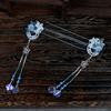 Duas Coroas de Cabelo Pequenas Yue Conjunto Coleção Acessórios de Cabelo Hanfu Adorno de Cabeça Elemento Han Prendedor de Cabelo Fita de Borboleta Suporte de Degrau Prendedor de Cabelo