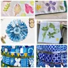 Toalla Cuadrada Tie-Dye para Jardín de Infancia, Tela Blanca de Algodón Puro Teñida con Plantas, Tela Hecha a Mano para DIY