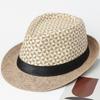 Chapéu Masculino Primavera e Verão Chapéu de Jazz Chapéu de Sol de Praia Palha Casual Estilo Britânico Pequeno Cartola Viagem ao Ar Livre Chapéu Legal