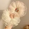 Scrunchie de Renda Bordada Doce Super Fada Estilo Francês Elástico para Rabo de Cavalo Alto Coque Acessório de Cabelo para Mulheres