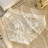 Pantaleta de Mujer Estilo Crema Puro Deseo 7A Antibacteriana Algodón Puro en la Entrepierna Cintura Media Borde de Encaje Ropa Interior para Niñas Verano Transpirable Fina