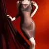 Falda Bodycon Sexy Aceitosa Transparente de Banda para Mujer Ultradelgada Sedosa Ajustada Caliente Tentación Talla Grande Camisón Erótico