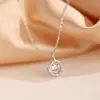 Colar Inteligente Coração Vazado Prata de Lei S925 Banhado a Ouro 14K Design Nicho Feminino Roupa de Trabalho Luxo Acessível Corrente Clavicular