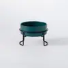 Comedero Cerámico Transfronterizo para Gato con Base Alta de Hierro para Prevenir Volcaduras, Comedero Integrado para Mascotas para Agua y Comida, Suministros para Mascotas