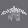 Suministro Transfronterizo de Peines para el Cabello de Flor de Zirconia, Accesorios de Lujo Europeos y Americanos para el Cabello de Novia, Peines para Sesión de Fotos de Boda Vintage, Venta al por Mayor