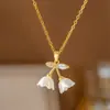 Collar Transfronterizo de Acero de Titanio de Dongguan para Mujer, Lujo Ligero, Nicho, Sensación de Alta Gama, Nuevo Estilo de Verano, Regalo para Mejor Amiga, Exquisita Cadena para Clavícula