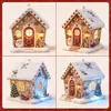 Pintura de diamantes de Navidad transfronteriza, colgante DIY hecho a mano, adorno de casita tachonado de diamantes, colgante, kit de material de pintura de pegatinas de diamantes