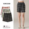 Calças de verão femininas para casa estampadas soltas de algodão puro para casa casual para uso externo shorts únicos calças de pijama listradas confortáveis