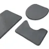 Juego de baño de tres piezas de color liso: alfombrilla de inodoro de forro polar coral, alfombrilla de suelo para baño del hogar, juego de tres piezas para inodoro