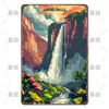 Letrero de Lata Decorativo de Paisajes de Viajes Retro Europeos y Americanos Transfronterizos, Letreros Metálicos de Monumentos de Ciudades Antiguas Famosas de Varios Países
