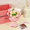 Mini Ramo Pequeño con Acabado de Rosa Flor de Jabón Venta al por Mayor Ramo de Simulación Flor Seca Recuerdo Regalo Qixi para Novia Transfronterizo