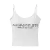 Puro Desejo Estilo Vermelho Carta Camisole Mulheres Verão Exterior Wear Slim-fit Americano Doce Hot Girl Short Sleeveless Small Top